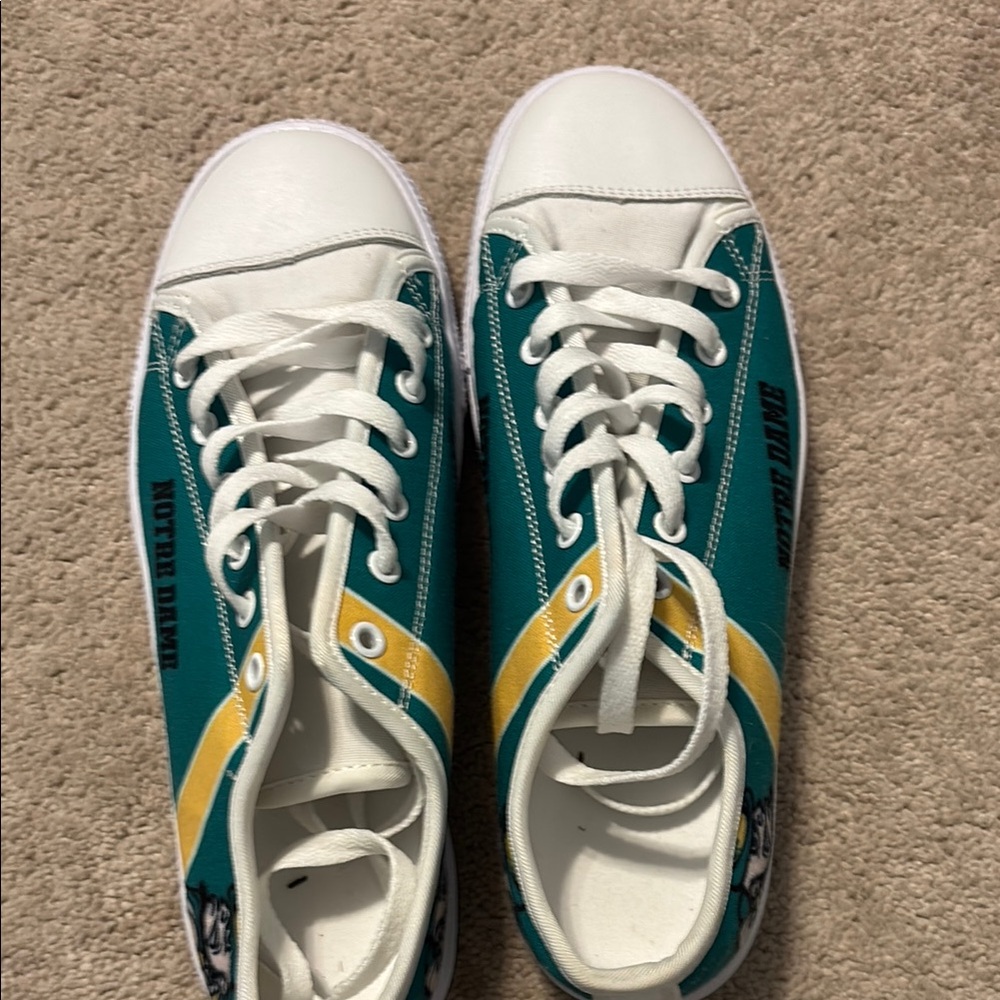 Notre Dame Teal and Yellow Sneakers